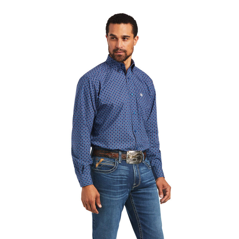 Camisas Ariat Fitz Classic Fit Azules Hombre - Chile 208-DRJWMI